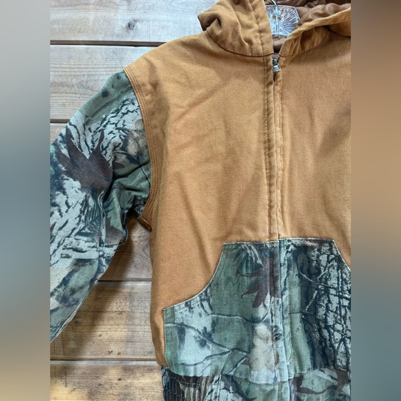 OUTDOOR HABITAT Habit Outdoor Unisex Camo Canvas Duck Fully Lined Jacket Size 7 - Picture 3 of 7